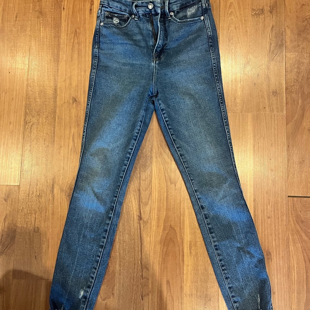 Good American Blue Straight Leg Pants